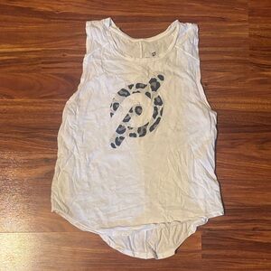 Peloton White Sleeveless Top with Black Logo
